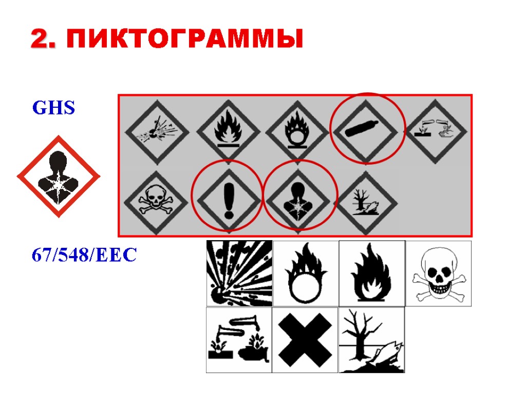 2. ПИКТОГРАММЫ GHS 67/548/EEC